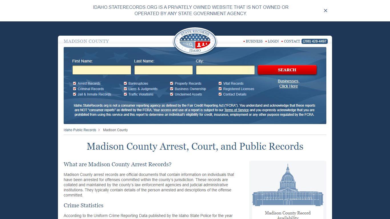 Madison County Arrest, Court, and Public Records